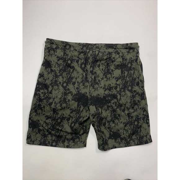 WXYZ Mfg Co | Men XL Black/Green Tie-Dye Fleece Drawstring Shorts Goth Punk - Picture 5 of 6